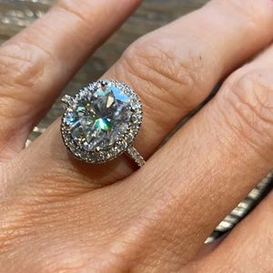14kt white gold 3 1/3 ct moissanite diamond ring